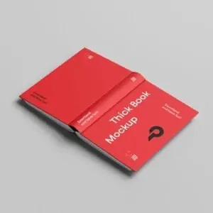 Free Laying Down Book Cover Mockup (PSD)