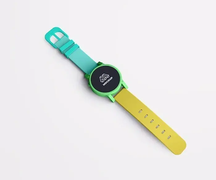 Free Round Dial SmartWatch Mockup (PSD)