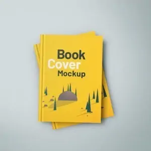 Free Book Hardcover Top View Mockup (PSD)