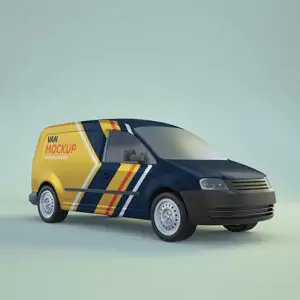 Free Cargo Minivan Mockup (PSD)