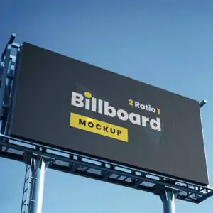 Free Outdoor Wide Billboard Mockup (PSD)