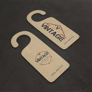 Free Vintage Door Hanger Mockup (PSD)