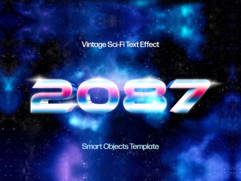 vintage sci-fi text effect free download
