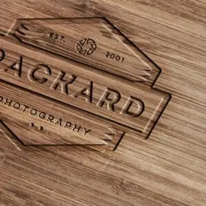 Free Wood Engraved Logo Mockup (PSD)