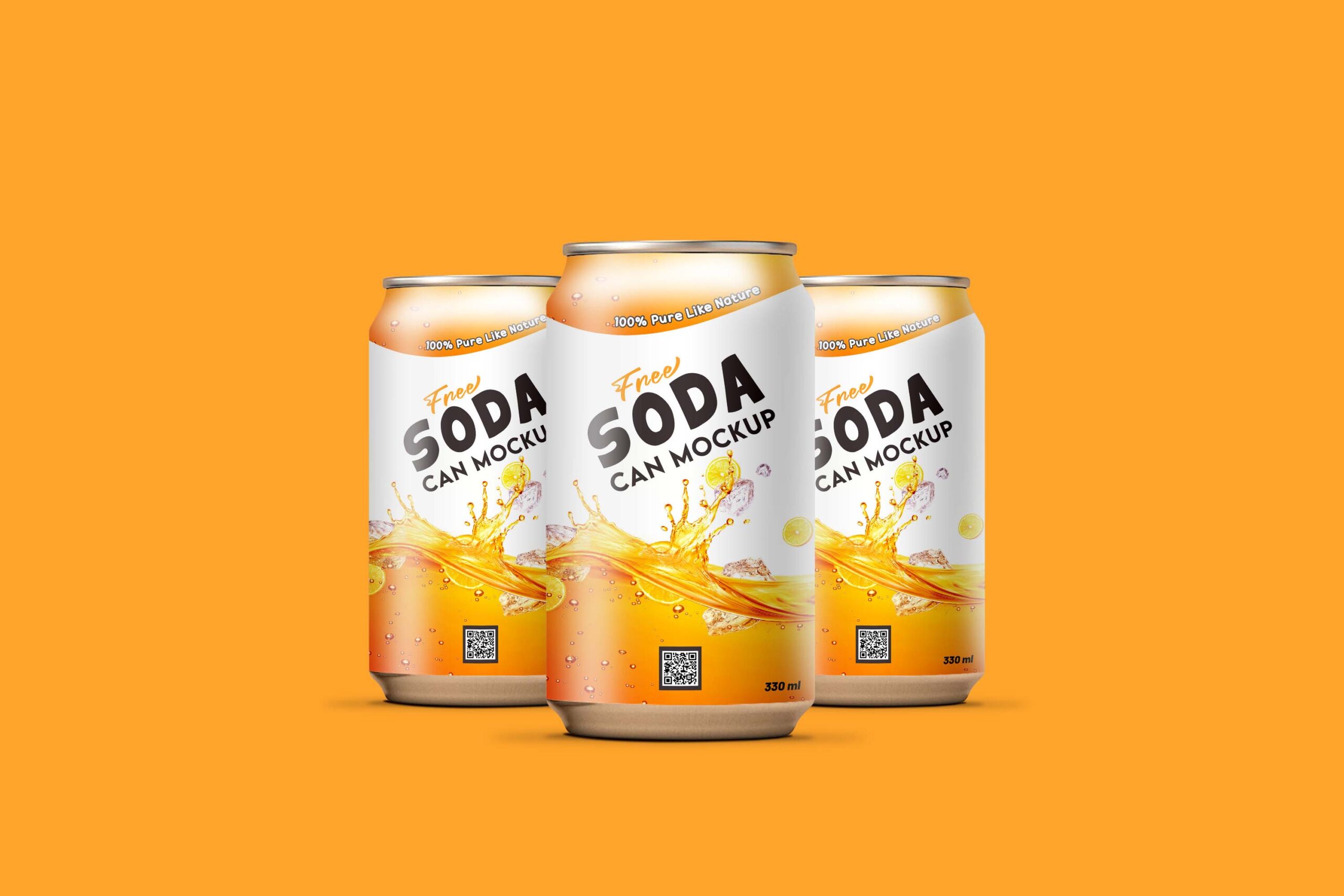 Free Soda Can 330ml Mockup PSD Vectoclub
