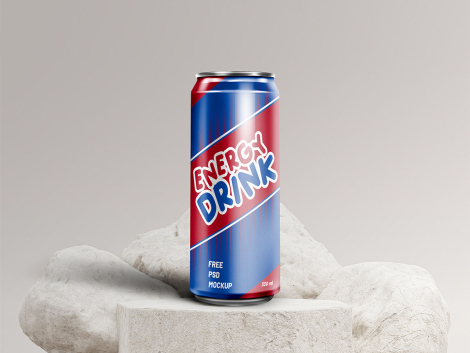 free Soft Drink Can Mockup psd vectoclub