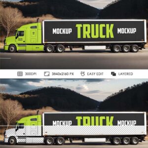 Free-Semi-Truck-Side-View-Mockup