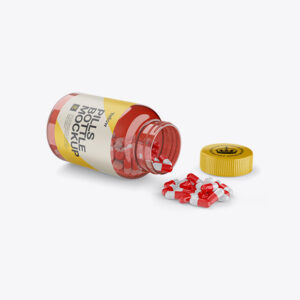Free Transparent Pills Bottle Mockup PSD