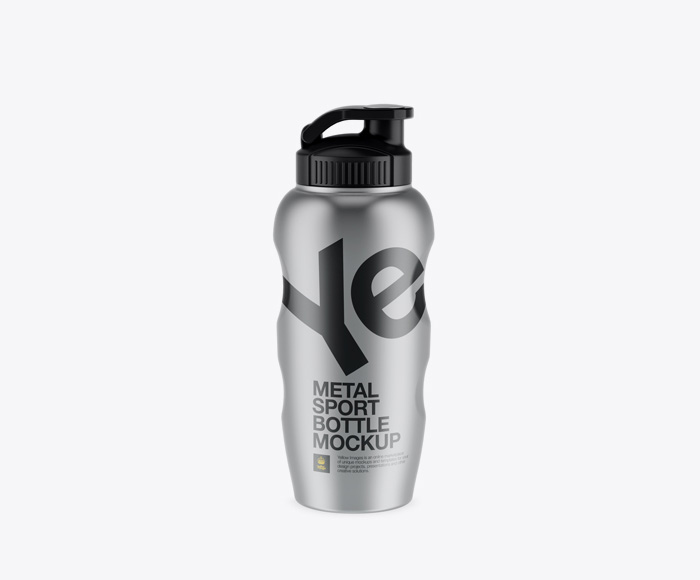 Free Metallic Sport Water Bottle Mockup PSD