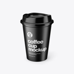 Free Black Paper Coffee Cup Mockup (PSD)