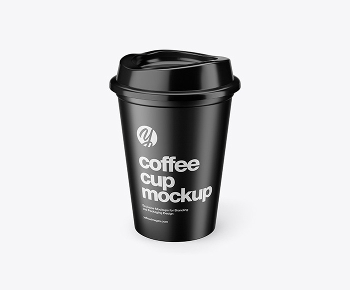 Free Black Paper Coffee Cup Mockup (PSD)