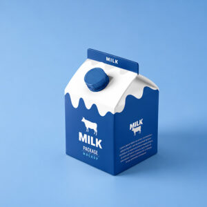 Realistic Carton Packaging / Free Small Milk Box Mockup (PSD)