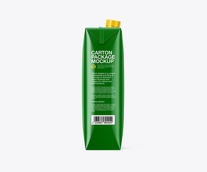 Free 1L Glossy Carton Box Mockup PSD