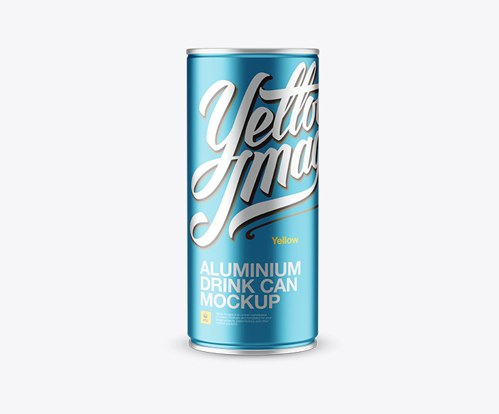 Free Metallic Aluminium Soda Can Mockup PSD