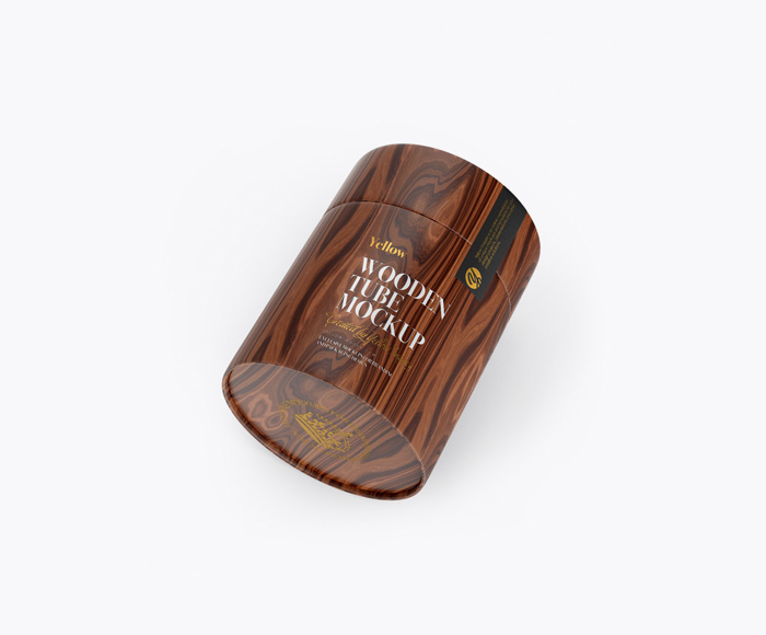 Free Wooden Tube Mockup PSD